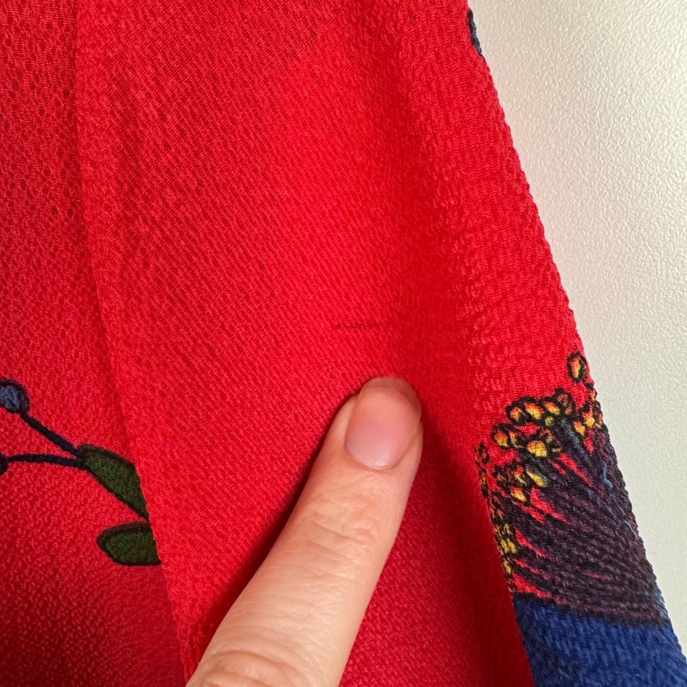 Jacqueline de Yong Red Floral Midi Dress‎ Size 38 Boho Cottage Lightweight Flowy - Picture 6 of 14